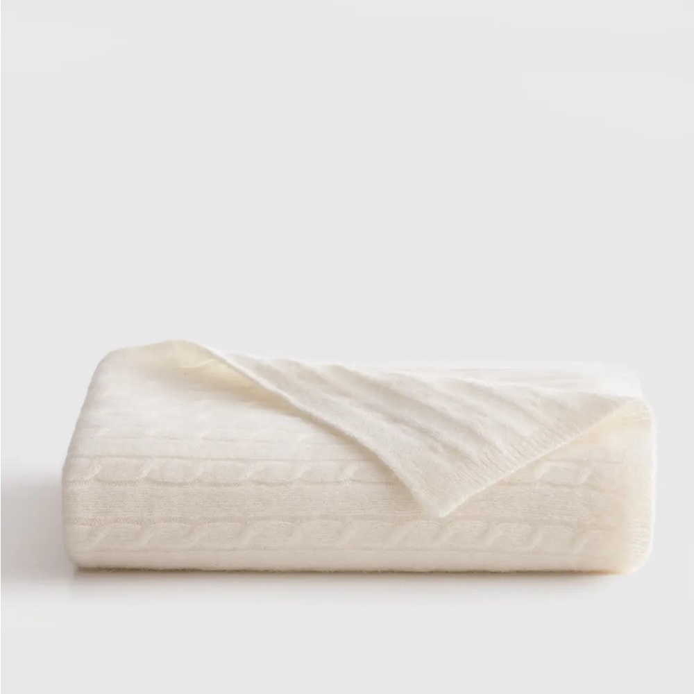 Cashmere Cable Knit Baby Blanket